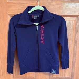 Ariat full zip sweatshirt girls size S/8 blue western wear cowgirl horse ranch